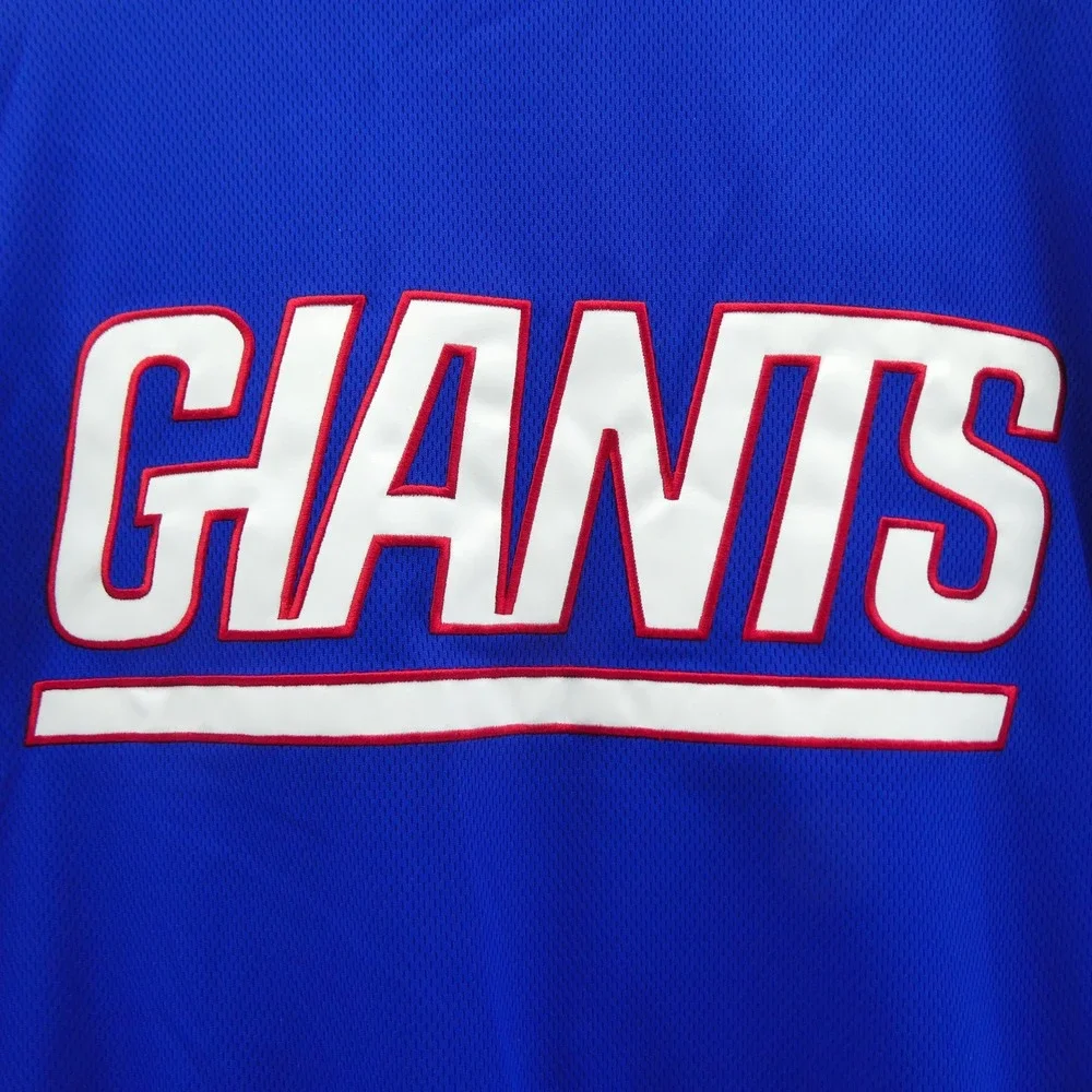 Starter Jacket Mens Large New York Giants Blue Snap Front Varsity Mesh Polyester - Picture 10 of 10